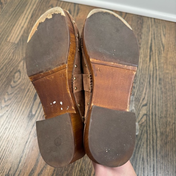 Avellini Brown suede Italian wooden clogs Size 39/8 - Picture 6 of 9